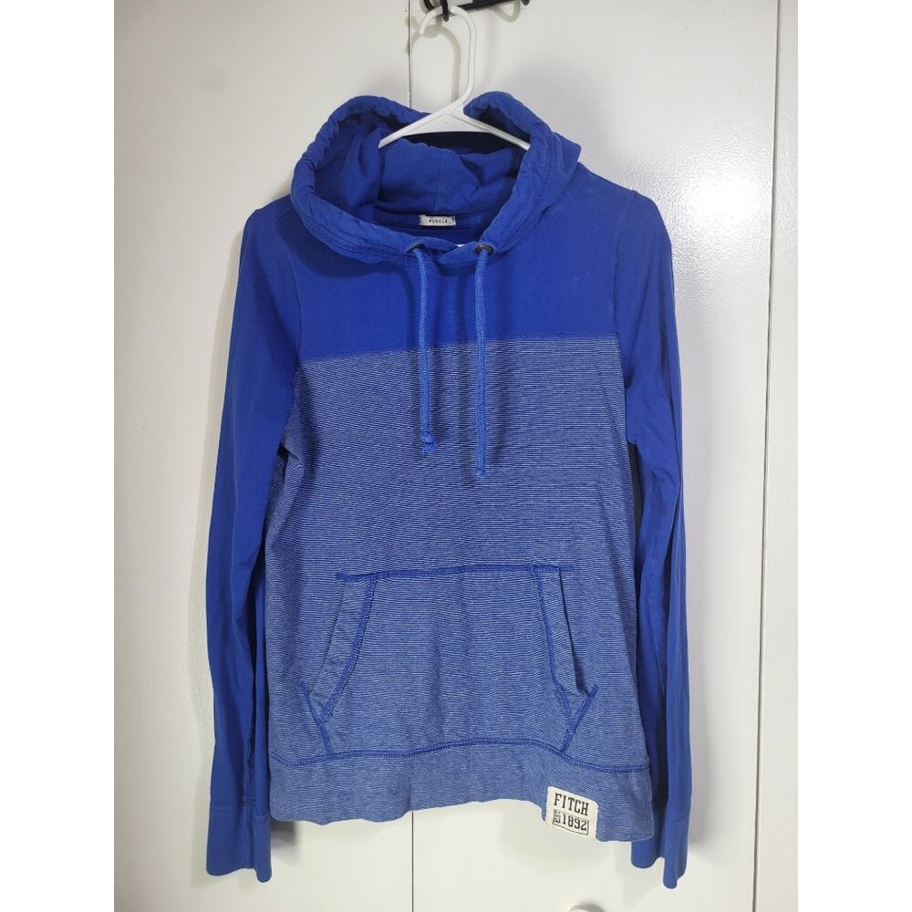 ABERCROMBIE & FITCH Men's Small Blue Pullover Hooded Shirt Muscle Fit y2k preppy